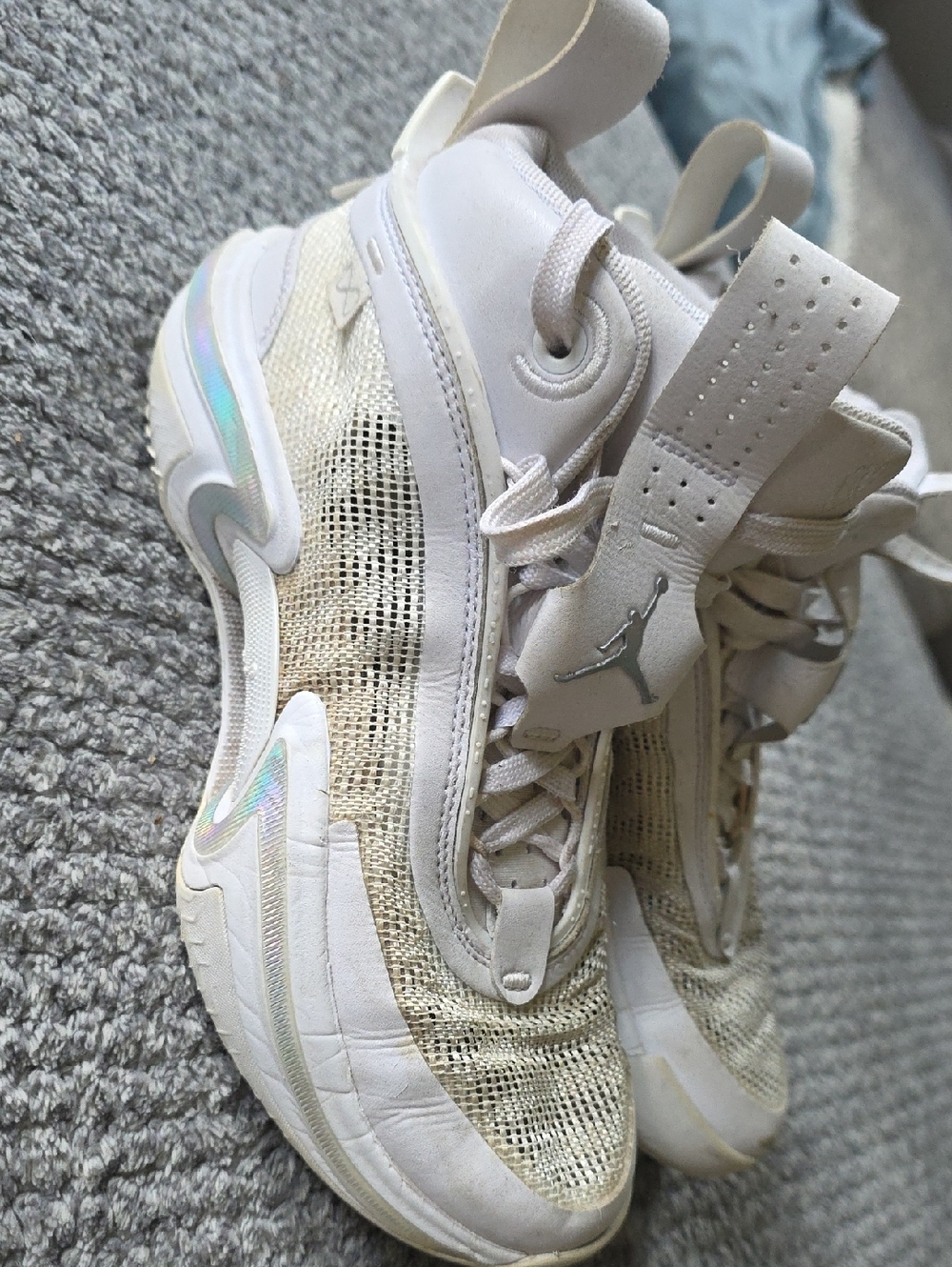 Nike Jordan White Basketball Shoes Pure White.
